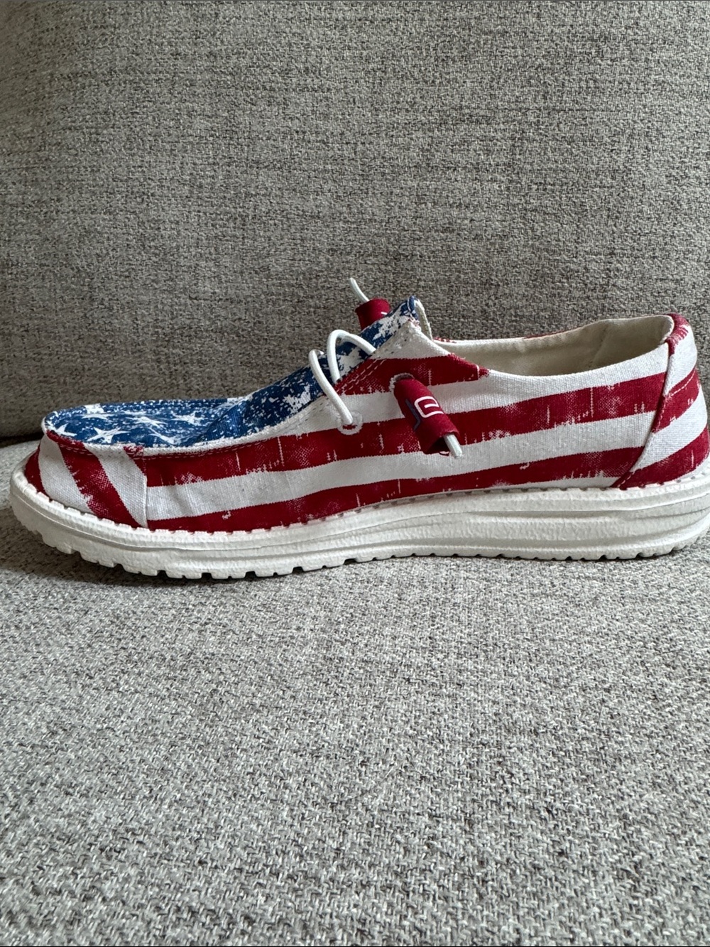 Hey Dude Women's Moccasins - Blue, Red, White Star Print - Picture 6 of 8